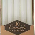 Cereria di Giorgio 407 Candele Steariche, Cera, Bianco
