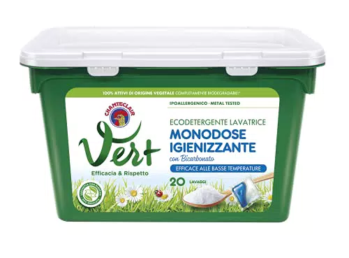 CHANTECLAIR VERT Ecodetergente Monodose Lavatrice Igienizzante Con Bicarbonato - Confezione Da Lavaggienza Profumazione