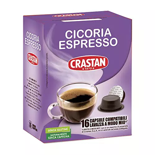 Crastan Capsule Compatibili A Modo Mio - Cicoria Espresso - 8 confezioni da 16 capsule - Totale 128 capsule