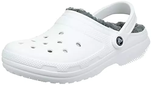 Crocs Classic Lined Clog, Zoccoli Unisex-Adulto, White/Grey