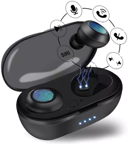 Cuffie Bluetooth 5.1, Bassi Profondi con Driver da 10 mmicrofoni Integrati Cuffie In-Ear