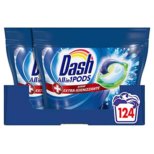 Dash Pods Detersivo Lavatrice In Capsule, 124 Lavaggi