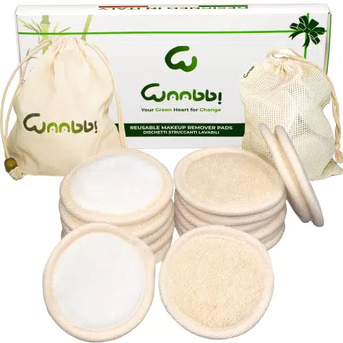 Dischetti Struccanti Lavabili Bambù Riutilizzabili 16 Pezzi Salviette Struccante Fibra Bamboo Cotone Pulizia Viso Scrub Spugnette Make Up Zero Waste