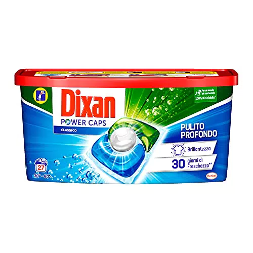 Dixan Powercaps, Detersivo Lavatrice Predosato In Capsule, confezione da 27 capsule