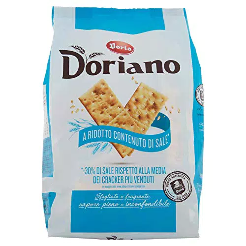 Doria - Doriano Cracker a Ridotto Contenuto di Sale - Confezione da 24 Pacchetti