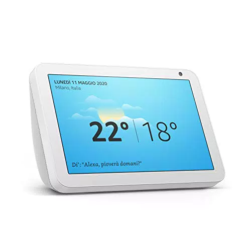 Echo Show 8, Ricondizionato Certificato, Tessuto grigio chiaro Schermo intelligente HD da 8” con Alexa