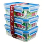 Emsa Clip & Close Contenitori Salvafreschezza, Dimensioni 6.8 x 19 x 13 cmet 3 Pezzi x 1 L