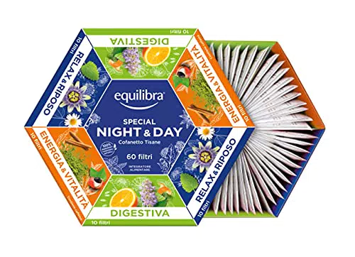 Equilibra Integratori Alimentari Tisane, Cofanetto Night & Day Tisane Collection