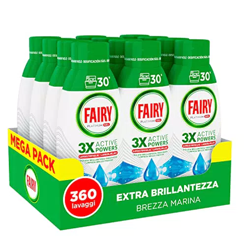 Fairy Detersivo Lavastoviglie  Gel Liquido, Confezione da 12 Bottiglie