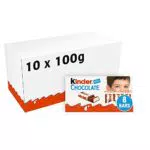 Ferrero kinder barrette di cioccolato al latte 10 confezioni 1kg da 8 barrette ciascuna 100 grammi