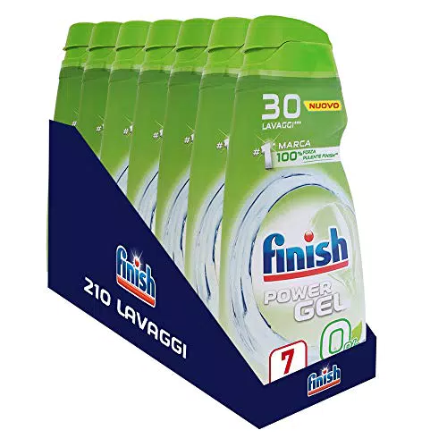 Finish Powergel Detersivo Lavastoviglie 0%, Gel Lavastoviglie