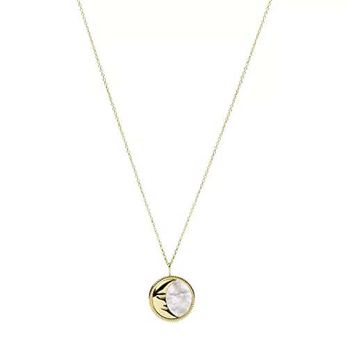 Fossil Georgia Moonphase Collana con ciondolo da donna in madreperla bianca