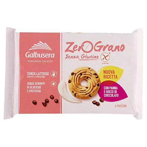 Galbusera ZeroGrano senza Glutine Biscotti con Panna e Gocce di Cioccolato