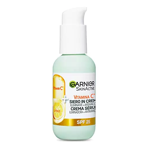 Garnier Siero in Crema Vitamina C SkinActive, 2 in 1 Siero Vitamina C e Crema Idratante SPF25