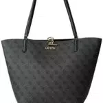 Guess Alby Toggle Tote, Borsa Donna, Coal/Blackize One