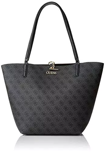 Guess Alby Toggle Tote, Borsa Donna, Coal/Blackize One