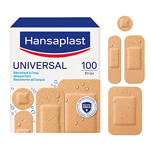 Hansaplast Cerotti UNIVERSAL, Cerotti impermeabili con elevato potere adesivo, trasparenti, 100 pezzi