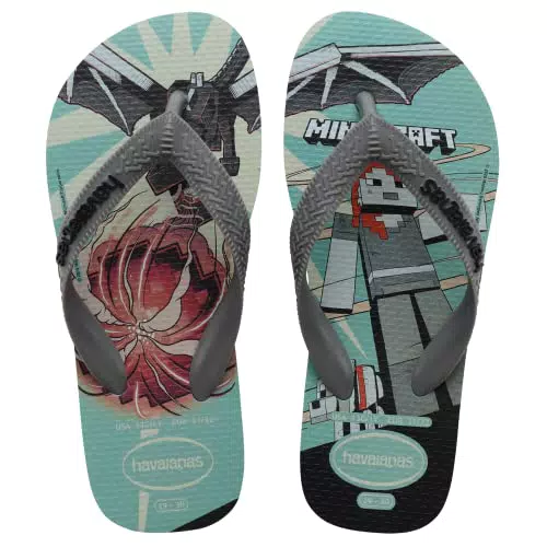Havaianas Minecraft, Infradito Unisex-Bambini, Blu, 23/