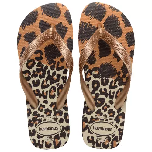 Havaianas Top Animals, Infradito Donna, Oro Beige/Rosa/Marrone Scuro