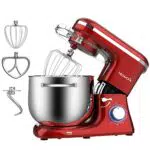 HOWORK Impastatrice Planetaria 1500W 8Litri 6 Velocità Robot da Cucina con uncino impastatore e mescolatore in alluminio