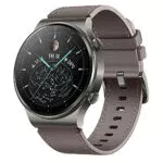 Huawei Watch GT 2 Pro - Orologio intelligente con cinturino in pelle grigio-marrone