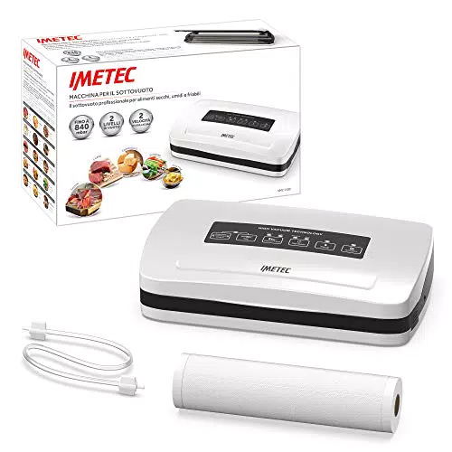 Imetec VM2 1500 Macchina Sottovuoto per Alimentiigillatrice Automatica e Manuale con 6 Funzioni