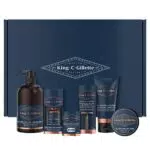 King C. Gillette Cura Barba Uomo, Kit con Rasoio, Detergente Viso