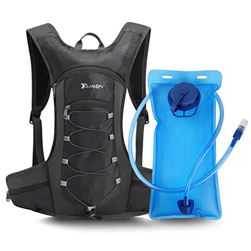 LINGSFIRE Zaino Idratazione con Vescica 2L, Zaino Enduro Impermeabile per Lo Sci