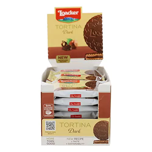 Loacker - Tortina Gran Pasticceria Dark Noir - Tortina con Cuore di Crema alla Nocciola e Cialde Wafer