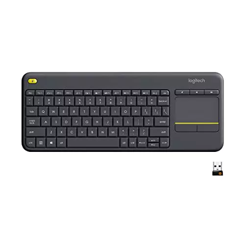 Logitech K400 Plus Tastiera Wireless Touch TV, Facili Controlli Multimediali e Touchpad Integrato