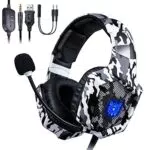 MACTREM Cuffie Gaming per PS4, Cuffie Over Ear, Cuffie da Gioco Over Ear con Microfono