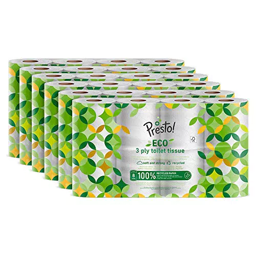 Marchio Amazon - Presto! Carta igienica ECO a 3 veli - Conf. da 48 rotoli
