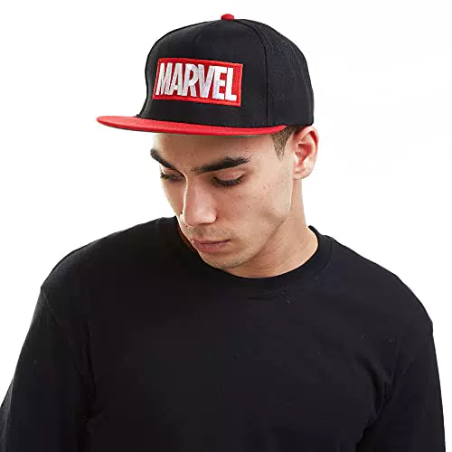 Marvel Logo Berretto, Nero/Rosso, Unica Uomo