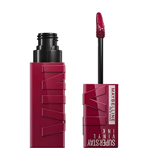 Maybelline New York Tinta Labbra a Lunga Tenuta Superstay Vinyl Ink, Tonalità: 30 UNRIVALED