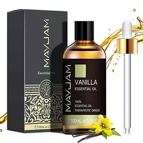 MAYJAM Oli Essenziali di Vaniglia 100 ml, Olio Essenziale di Aromaterapia di Grado Terapeutico Naturale Puro al 100%