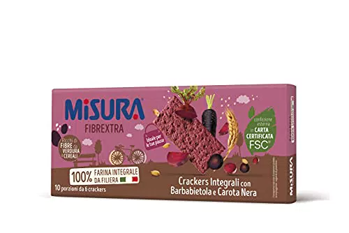 Misura Crackers Integrali con Barbabietola e Carota Nera Fibrextra