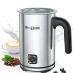 Montalatte Elettrico, 4 in 1 Riscaldalatte in Acciaio Inox con Funzione Latte automatica Calda/Fredda per Latte