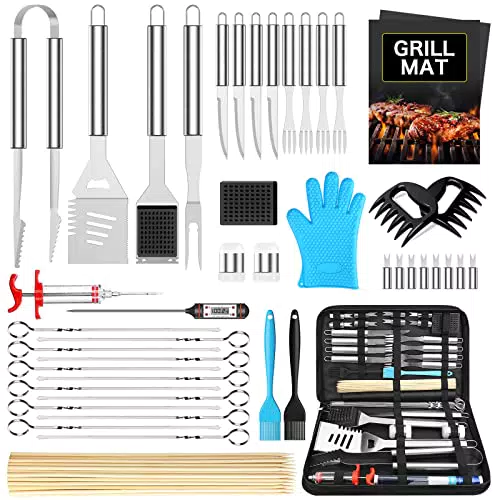 Morole - Set di Posate per Barbecue, 45 Pezzi Accessori per Barbecue