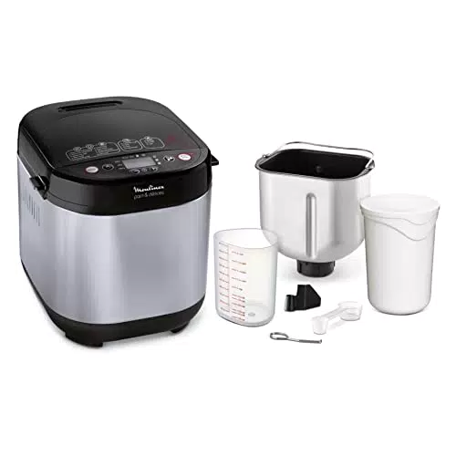 Moulinex OW240E Pain & Délices Macchina del Pane in Acciaio Inox con Funzione Yogurt e 20 Programmi Automatici per Pane