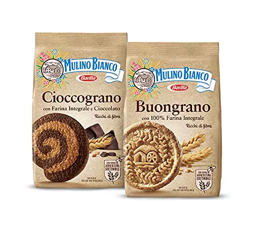 Mulino Bianco Biscotti Frollini Integrali + Biscotti Buongrano con 100% Farina Integrale