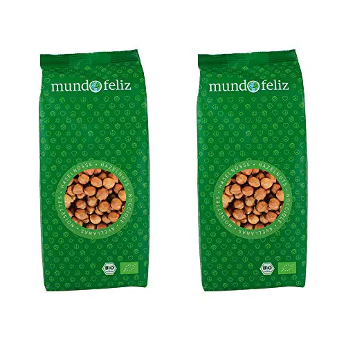 Mundo Feliz, Nocciole Fresche Biologiche, 2 x 500 g