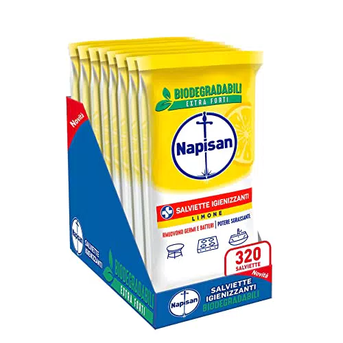 Napisan Salviette Disinfettanti Biodegradabili al Limone