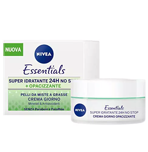 Nivea Essentials Super Idratante 24h Opacizzante, Crema Giorno Viso Per Pelli Da Miste A Grasse