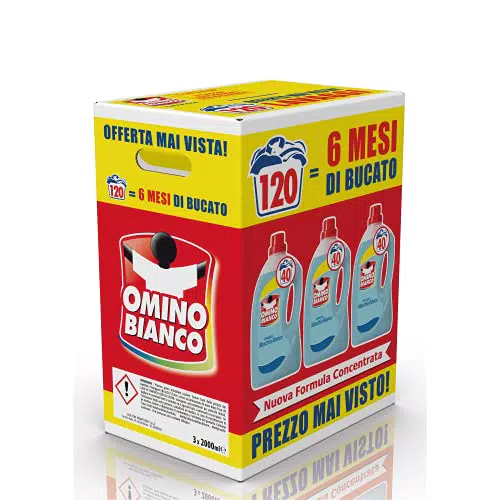 Omino Bianco - Detersivo Lavatrice Liquido, 120 Lavaggi