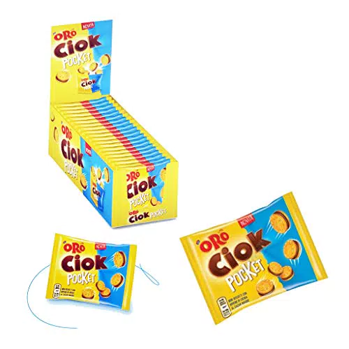 Oro Ciok Pocket Mini Biscotti Ripieni di Crema al Cacao Magro - 20x40g