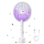 PALONE Racchetta Zanzare Elettrica, 3000V con USB Ricaricabile LED 2-In-1Racchetta Zanzare Elettrico