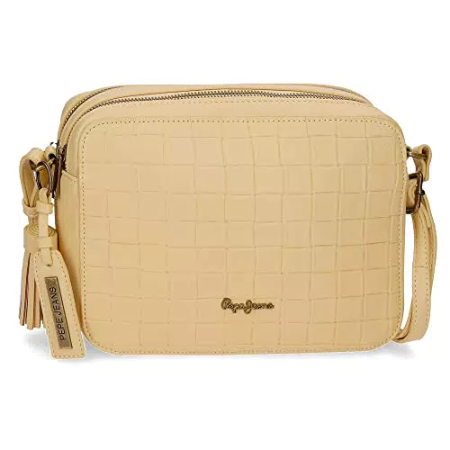 Pepe Jeans Naiara Borsa a tracolla due scomparti giallo 25 x 18 x 7 cm finta pelle