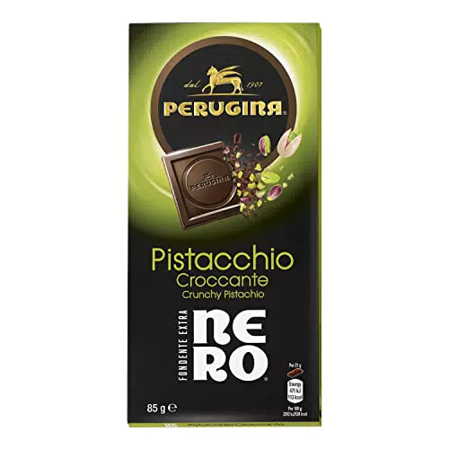 PERUGINA NERO Fondente Extra e Pistacchio Tavoletta di Cioccolato Fondente 85g