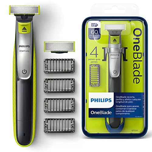 Philips QP2530/30 OneBlade, Rade, Regola e Rifinisce con 4 Pettini Regolabarba e 1 Lama di Ricambio Inclusa