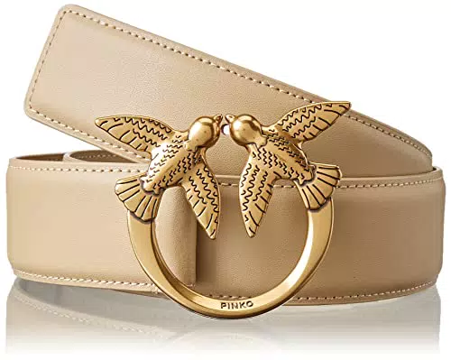 Pinko Love Berry Simply Belt H4 Vit. Cintura, D18Q_Sand-Antique Gold